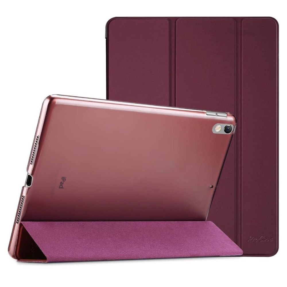 Wine colored I pad cover  with Tri-Fold Stand